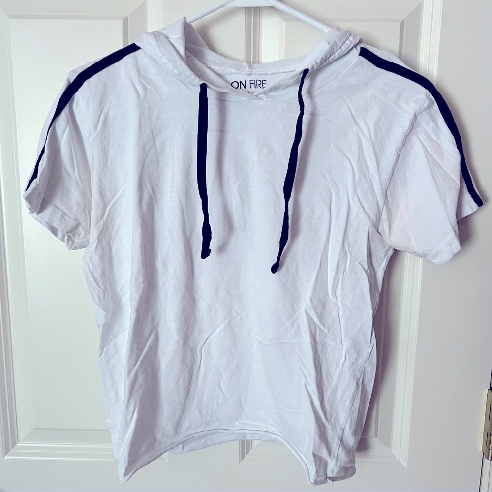 Large Crop Hoodie Short Sleeve